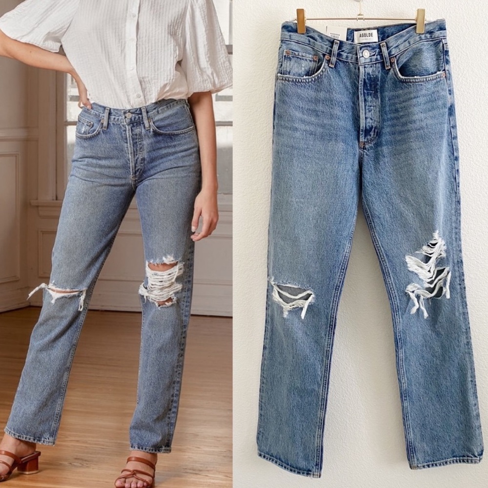 NWT AGOLDE Lana Straight Jeans in Backdrop